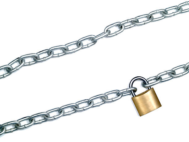 istock Gold Lock and Steal Chain 95292765
