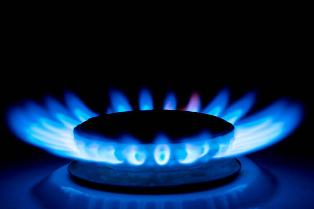 istock burning in the dark gas burner 952931720