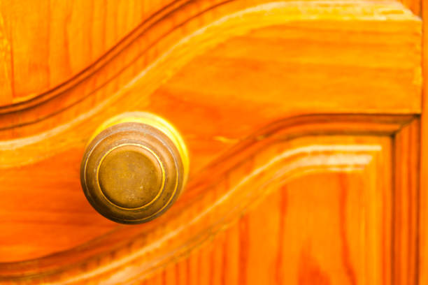 istock close up on a round door handle with decorative elements, door decoration 952934602
