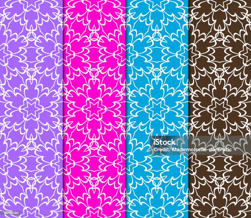 Set Of Seamless Modern Geometric Patterns Endless Repeating Linear ...