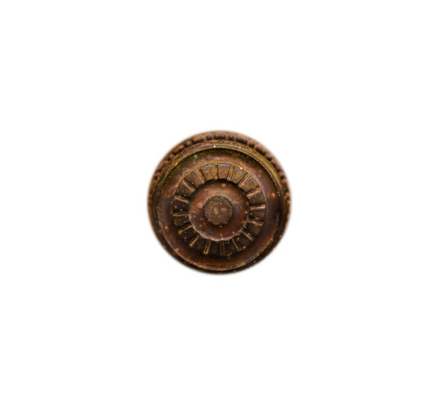 istock isolated round door handle with decorative elements, door decoration 952938738