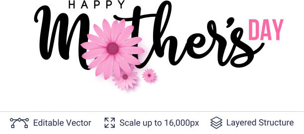 Mother's day greeting card template. vector art illustration