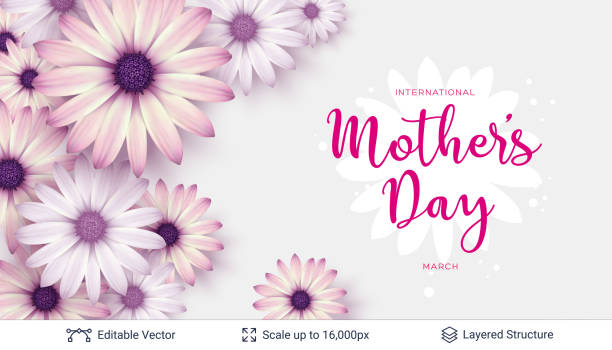 Mother's day greeting card template. vector art illustration