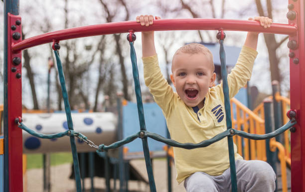 istock Adorable little boy having fun on playground 952946834