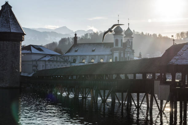 istock Old Tower and Bridge at Lucerne Switzerland 952950016