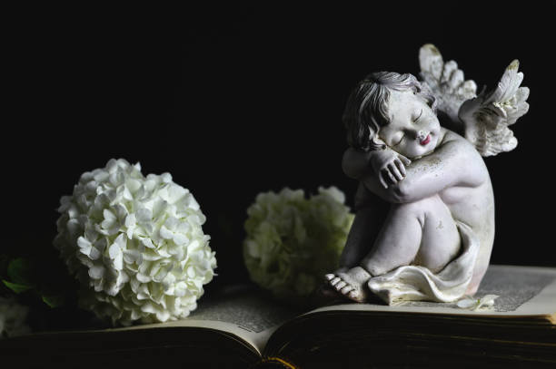 istock Angel and white flowers 952951078