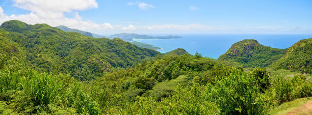 istock panoramic view on seychelles islands from Morne Blanc, Mahe, Seychelles 952966748