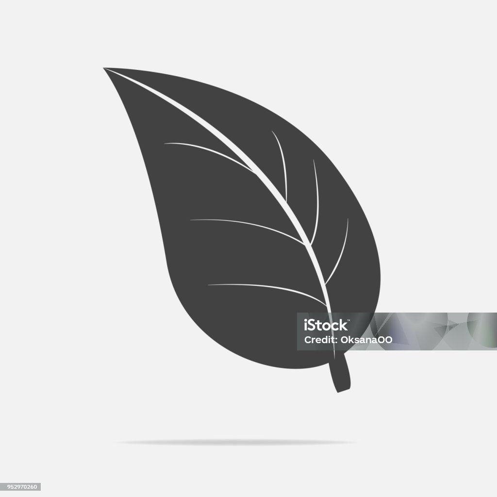 Biểu Tượng Lá Vector Hình Ảnh Của Một Chiếc Lá Mùa Xuân Trên Nền ...