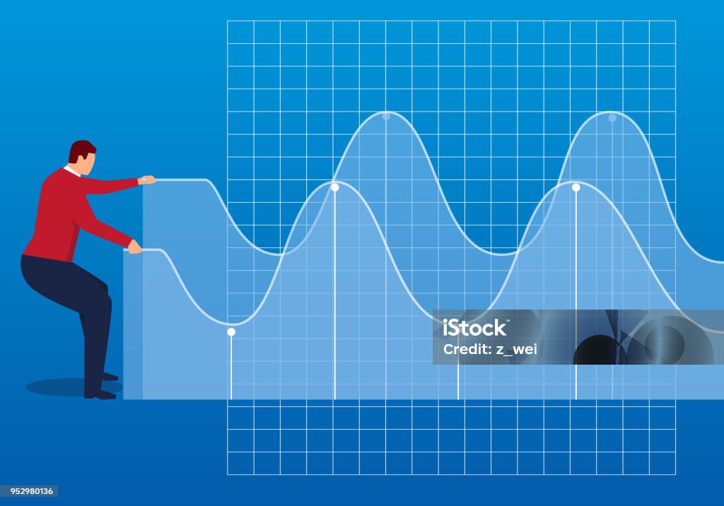 Vector Control Graph Businessman Control Data Graph Stock Illustration - Download Image Now ...