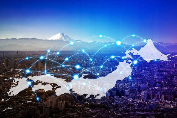 istock Network of Japan. Japanese communication network. 952991594
