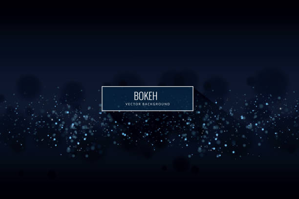 Glowing Particles Background Dust, Snow, Glitter, Crystal Ball, Blue, stars space texture stock illustrations