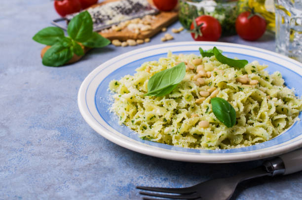istock Traditional Italian pasta with pesto 953003496