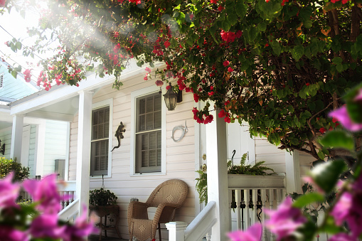 an image of a wooden house entrance