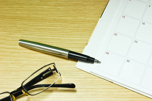 istock Calendar Planner, Pen and Glasses  on the Table 953005430