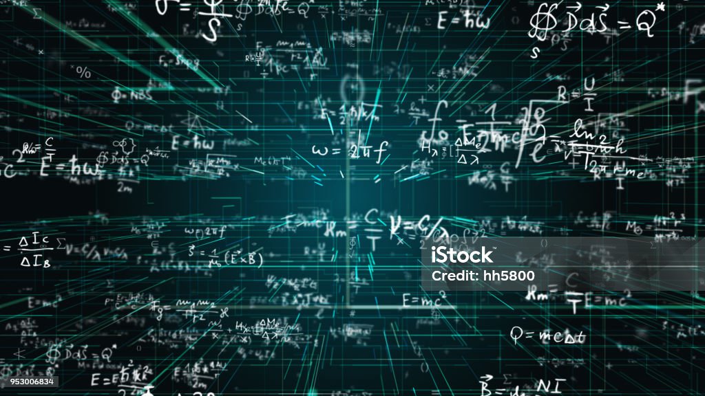 Science, Math, Chemistry Equations Mathematical Symbol Stock Photo