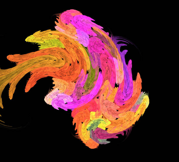 istock image of one Digital Fractal on Black Color 953015608