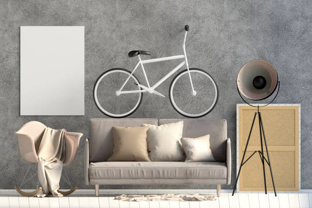 istock Modern interior with sofa and chair.  3d illustration. 953026808
