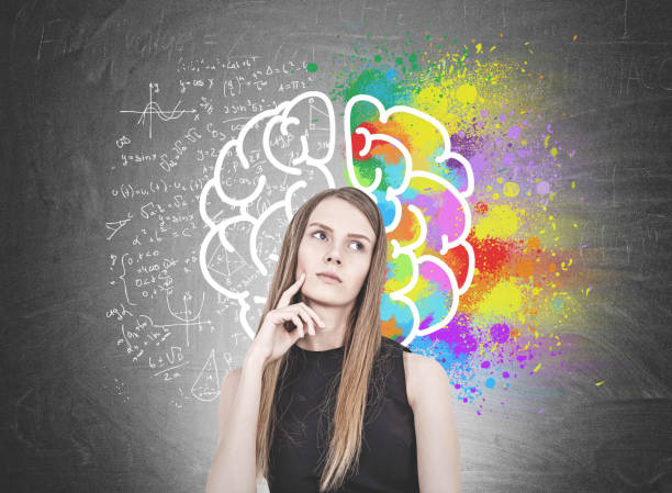 istock Pensive blonde woman, brain 953027042