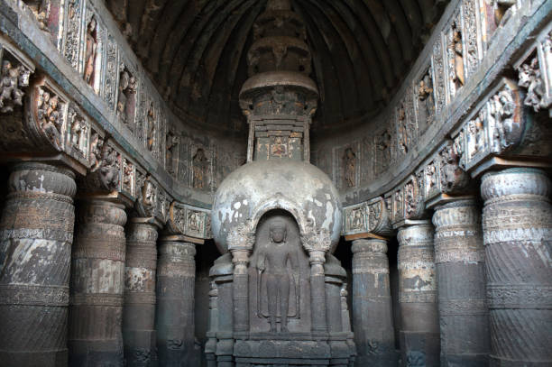 istock Ancient stupa in Ajanta caves, India 953027246