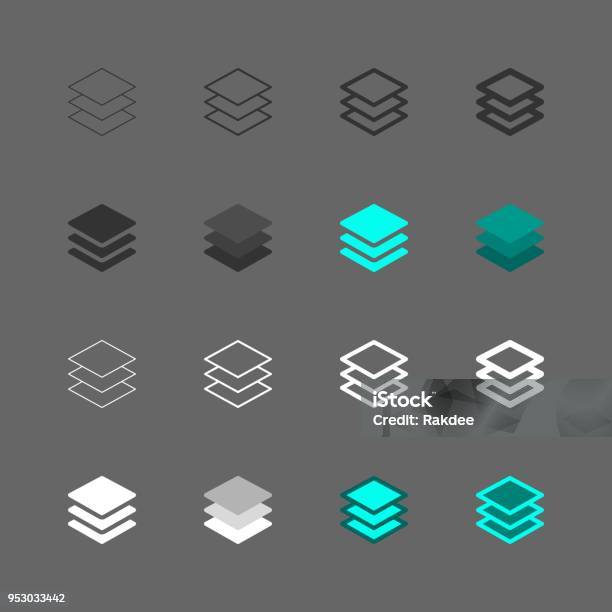 Layer Icon Multi Series Stock Illustration - Download Image Now - Icon Symbol, Layered, Multi-Layered Effect