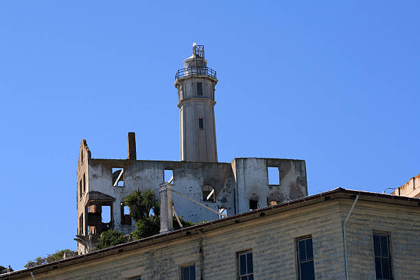 View of the Lighthouse on Alcatraz Island stock photo