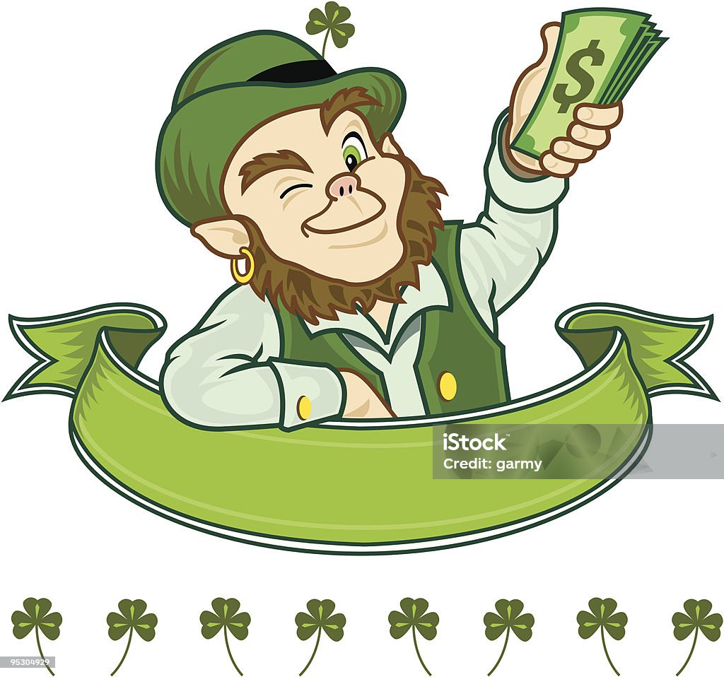 Lutin avec de nombreux Irlandais vert - clipart vectoriel de Lutin libre de droits