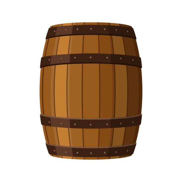 Alcohol barrel, drink container, wooden keg icon isolated on white background. Barrel for wine, rum, beer or gunpowder. Vector Illustration Alcohol barrel, drink container, wooden keg icon isolated on white background. Barrel for wine, rum, beer or gunpowder. Vector Illustration barrel stock illustrations