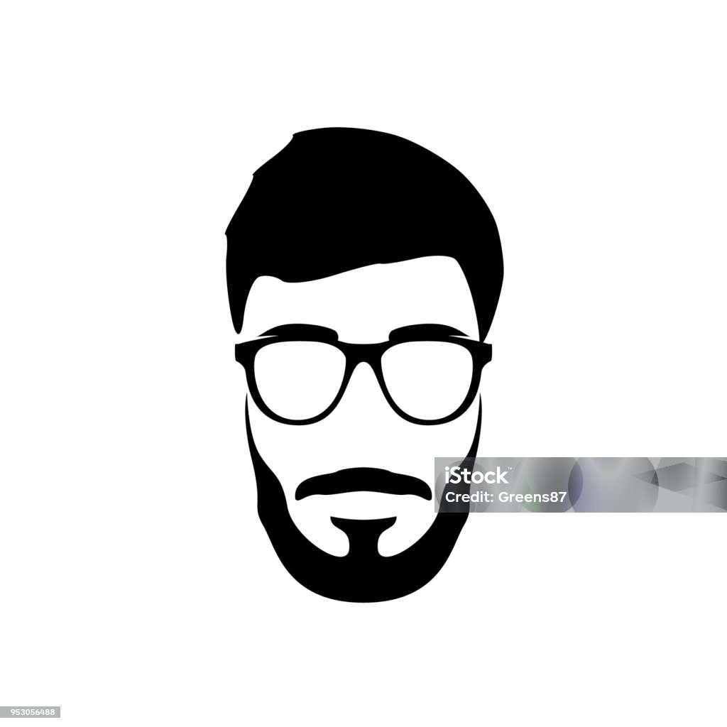 Portrait of bearded man. Hipster style. Vector illustration. Abstract stock vector