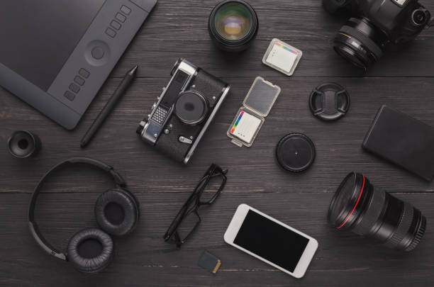 istock Diverse personal equipment for photographer 953059130