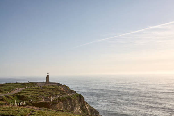 istock Exploring Portugal. Cabo da Roca ocean and mountains view landscape, authentic capture, wanderlust concept. 953069668