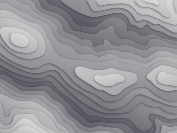 Topographic Relief Map Abstract paper cut-out paper topography layers background. relief map stock illustrations