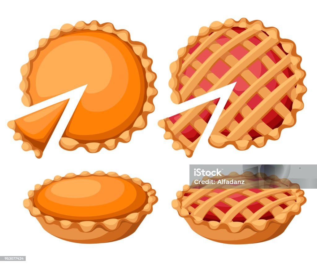 Pies Vector Illustration. Thanksgiving and Holiday Pumpkin Pie. Happy Thanksgiving Day traditional pumpkin pie with whipped cream on the top Web site page and mobile app design vector element Pies Vector Illustration. Thanksgiving and Holiday Pumpkin Pie. Happy Thanksgiving Day traditional pumpkin pie with whipped cream on the top Web site page and mobile app design vector element. Sweet Pie stock vector