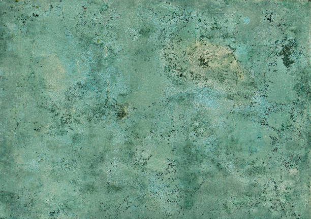 istock Hand painted grungy pale green textured background 953077604