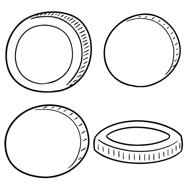 coins vector set of coins change drawings stock illustrations
