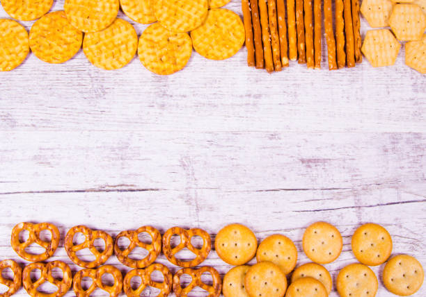 istock Mix of snacks : pretzels, crackers, cookies. 953082064