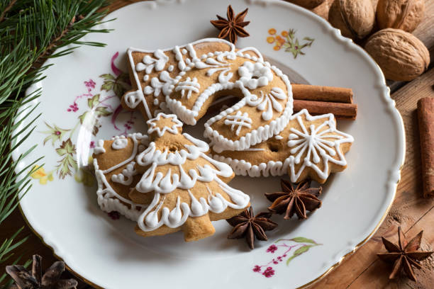 istock Christmas gingerbread cookies with spices and nuts 953083424