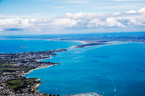 Flight on the Atlantic coast, Loire estuary and salt marshes