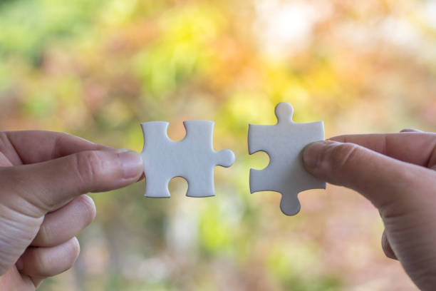 istock Human Hand Holding Jigsaw Puzzle Business Connection, Business Concepts 953091802