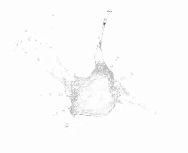 Shape water distribution on white background.