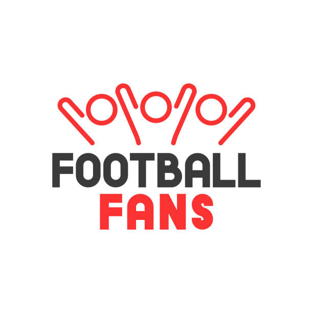 wektor ikona grupy fanów sportu z fanów piłki nożnej napis - soccer sport football fan stock illustrations