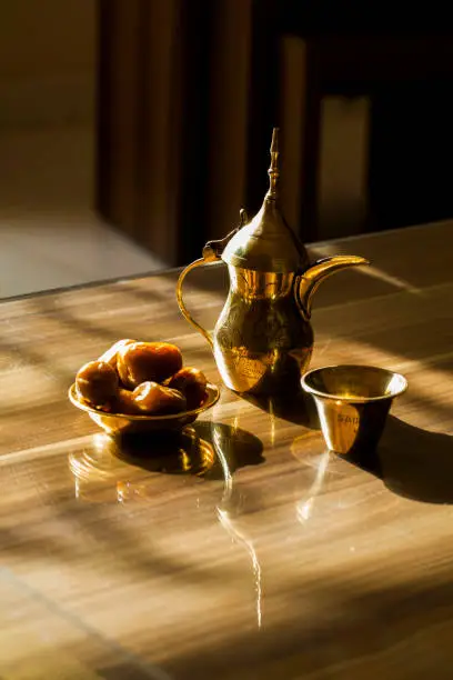 Arabic coffee is one of special drinks in Arabic culture, and date-fruit.