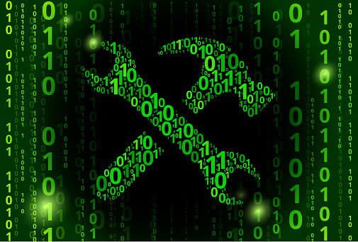 Tools Hardware Binary Code Vector Pattern Background Stock Illustration ...