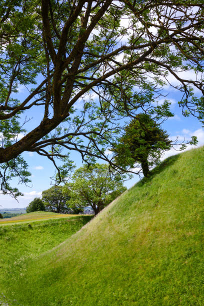 old sarum siedlung bleibt salisbury wiltshire south west england uk - hillfort stock-fotos und bilder