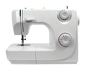 Close-Up Of Sewing Machine On White Background