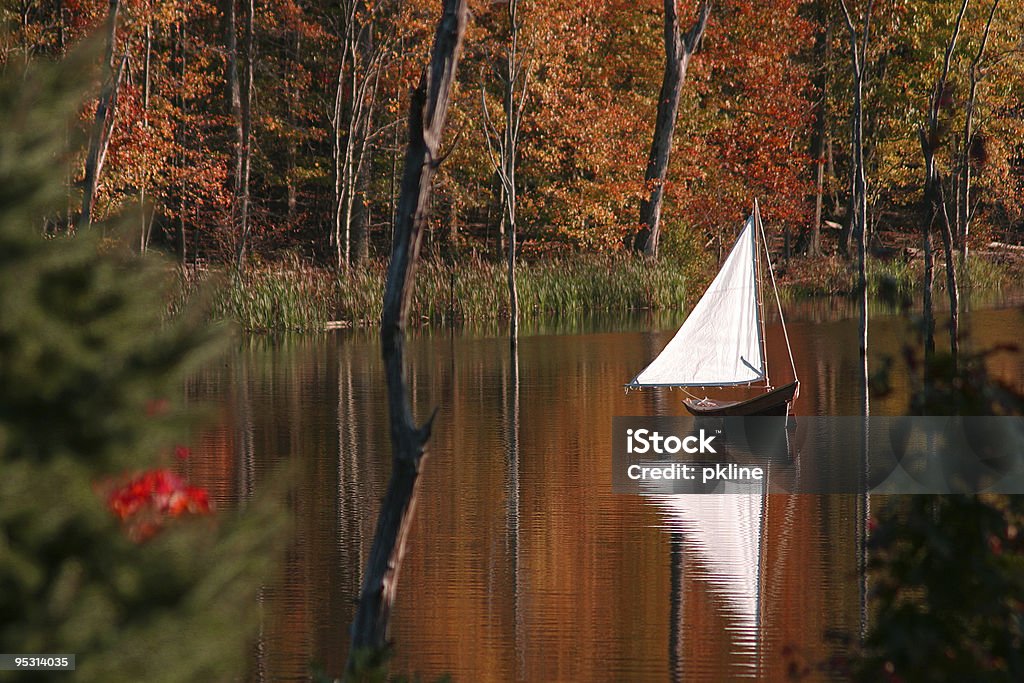 Sailing on the lake  Autumn Stock Photo