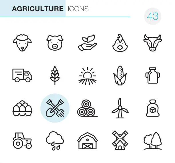 Vector illustration of Agriculture and Farm - Pixel Perfect icons