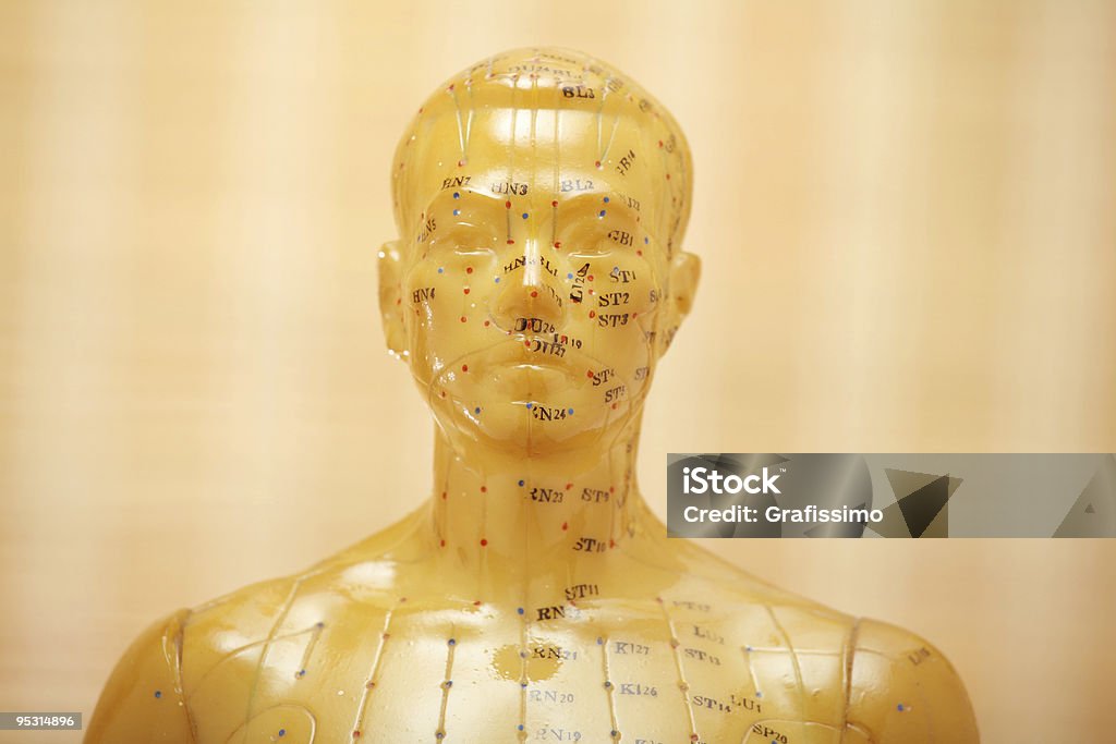 Acupuncture male model head  Acupuncture Stock Photo