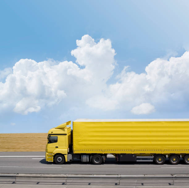 Cargo Delivery Truck isolated on white background. 3D render