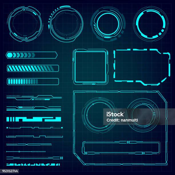 Ui Hud Infographic Interface Web Elements Futuristic Space Thin Hud ...