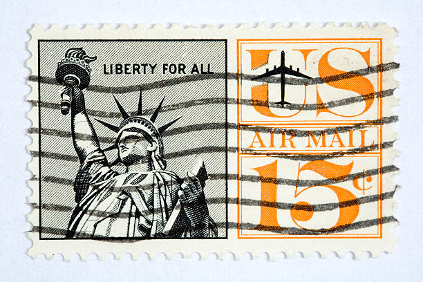 istock Close up of american post stamp 95315283